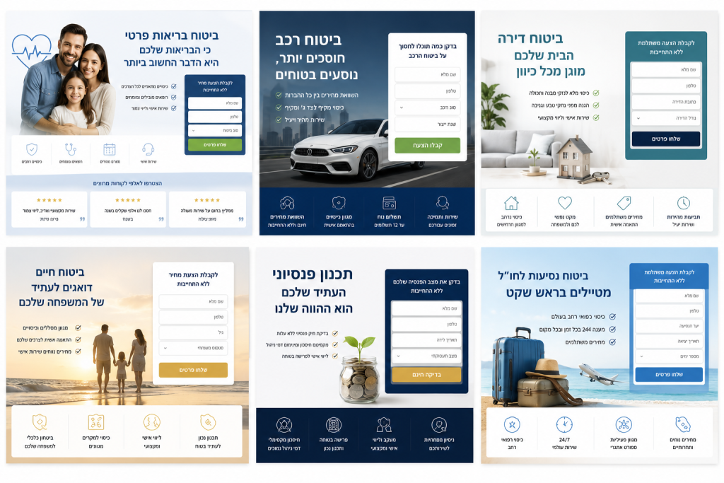 דוגמאות לדפי נחיתה לסוכן ביטוח